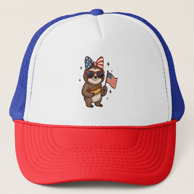 Gorra De Camionero Sloth 4 de julio (Anverso)