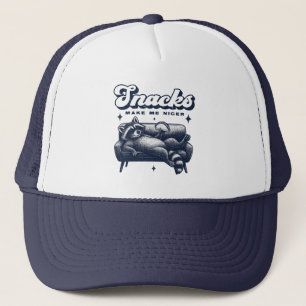 Gorra De Camionero Snacks Me Hacen Más Amable Mapache Divertido Anima