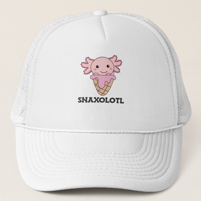 Gorra De Camionero Snaxolotl Axolotl Fresas Amantes del Hielo Dulce (Anverso)