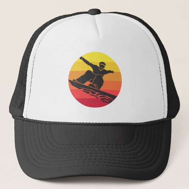 Gorra De Camionero Snowboard Jump Retro (Anverso)