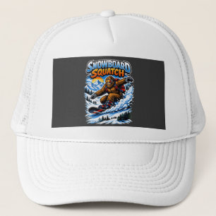 Gorra De Camionero Snowboard Squatch – Divertido Bigfoot en Snowboard