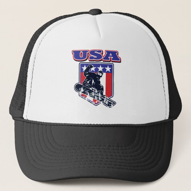 Gorra De Camionero Snowboarder de Estados Unidos (Anverso)