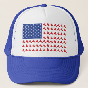 Gorra De Camionero Snowboarder-Patriotic-USA-Flag