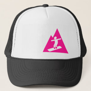 Gorra De Camionero Snowboboard rosado caliente