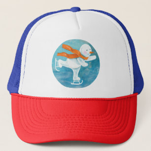 Gorra De Camionero Snowman sobre patinaje sobre hielo