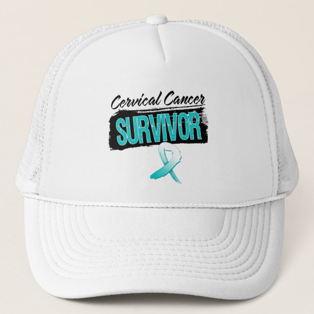 Gorra De Camionero Sobreviviente de cáncer cervical de Guay (Anverso)