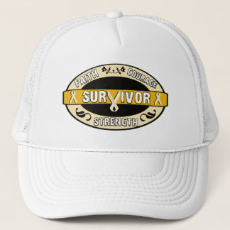 Gorra De Camionero Sobreviviente de cáncer dorado amarillo