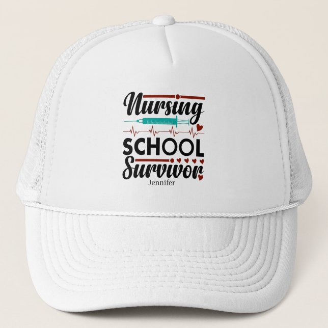 Gorra De Camionero Sobreviviente de escuela de enfermería (Anverso)