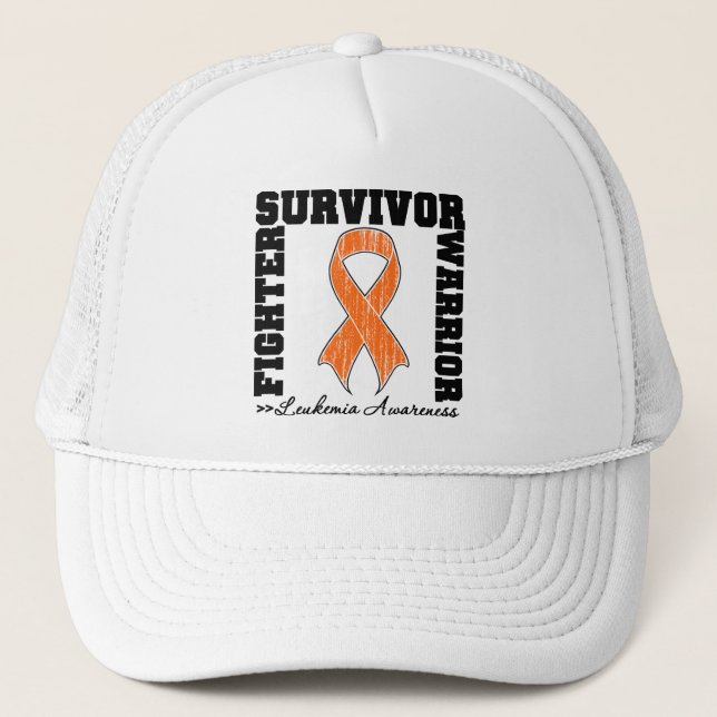 Gorra De Camionero Sobreviviente de leucemia luchadora guerrera (Anverso)