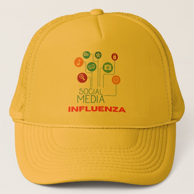 Gorra De Camionero "Social Media Influenza" Funny (Anverso)