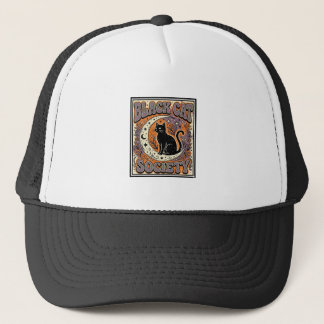 Gorra De Camionero Sociedad del Gato Negro Gato Negro Arte Vectorial