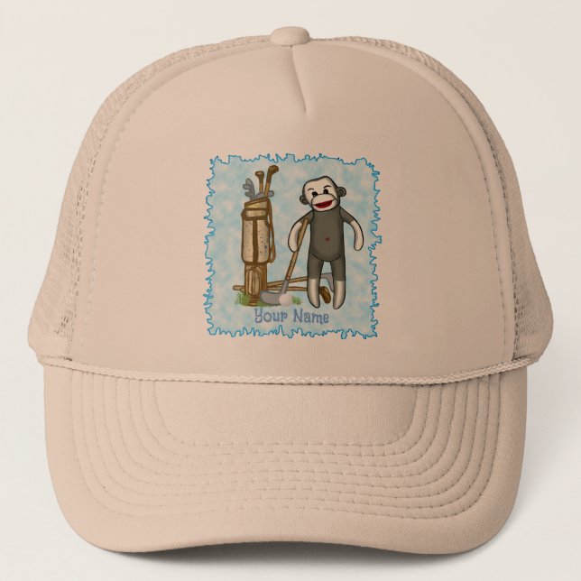 Gorra De Camionero Sock Monkey Golf (Anverso)