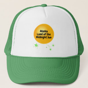 Gorra De Camionero Sol de medianoche dorado de Alaska