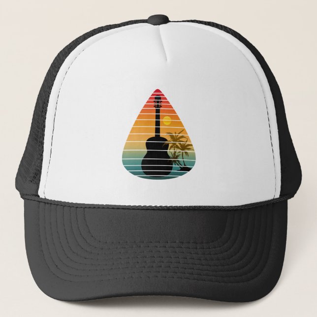 GORRA DE CAMIONERO SOL DE PÚA DE GUITARRA DE TRENDY (Anverso)