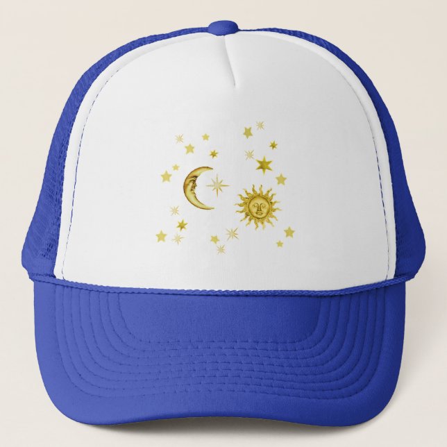 Gorra De Camionero Sol, luna y estrellas (Anverso)