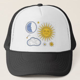 Gorra De Camionero Sol vintage y luna