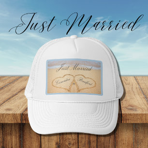 Gorra De Camionero Solo casada, deslumbrante boda de playa azul 2 cor