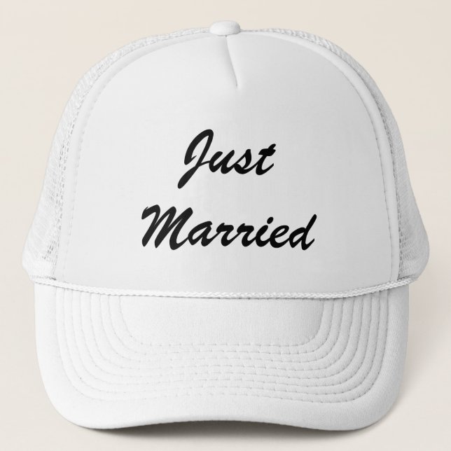 Gorra De Camionero Solo casados con recién casados dan Bodas blancos  (Anverso)