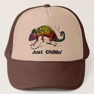 Gorra De Camionero Sólo el arcoiris chileno Chameleon Lizard