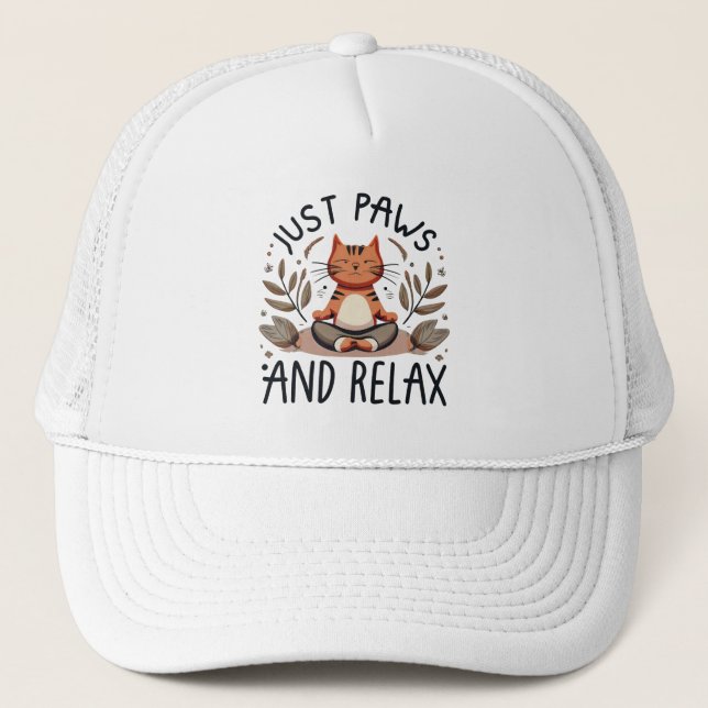Gorra De Camionero Sólo patas y relajación de un gato de yoga (Anverso)