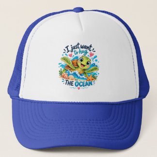 Gorra De Camionero Sólo Quiero Abrazar el Océano – Tortuga Marina Ado