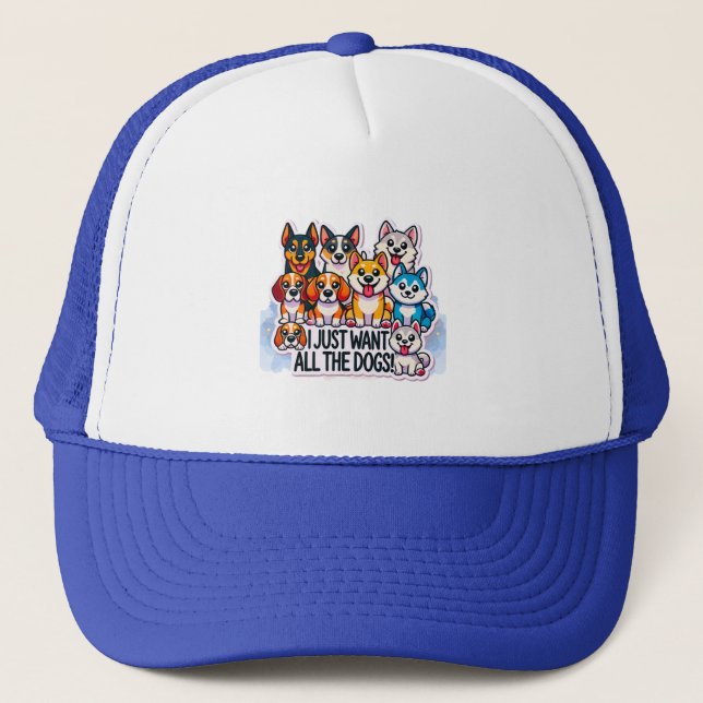 GORRA DE CAMIONERO SOLO QUIERO QUE TODOS LOS PERROS AMEN (Anverso)