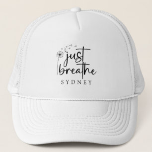 Gorra De Camionero Sólo respira el nombre personalizado de Dandelion