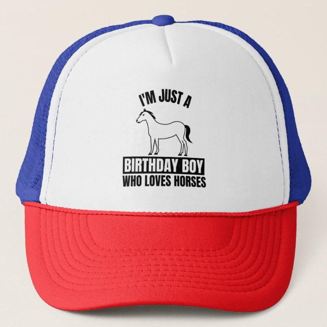 GORRA DE CAMIONERO SOLO SOY UN CUMPLEAÑOS QUE AMA CABALLOS (Anverso)