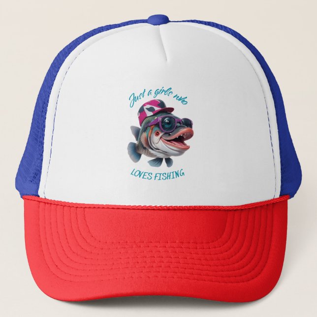 Gorra De Camionero solo un chica al que le encanta pescar (Anverso)