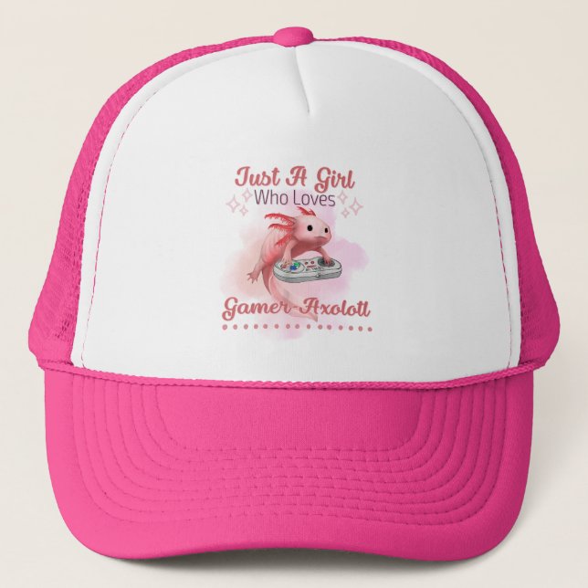 Gorra De Camionero Solo Un Chica Que Ama A Gamer Axolotl Trucker Hat (Anverso)