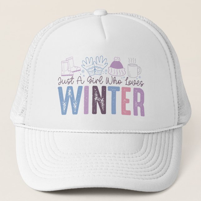 Gorra De Camionero Sólo un Chica que ama el diseño estacional de invi (Anverso)