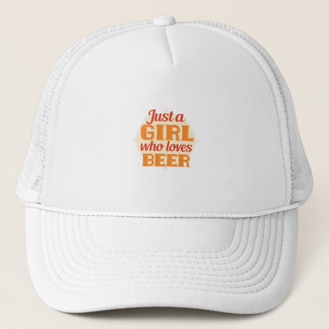 GORRA DE CAMIONERO SOLO UN CHICA QUE AMA LA CERVEZA (Anverso)