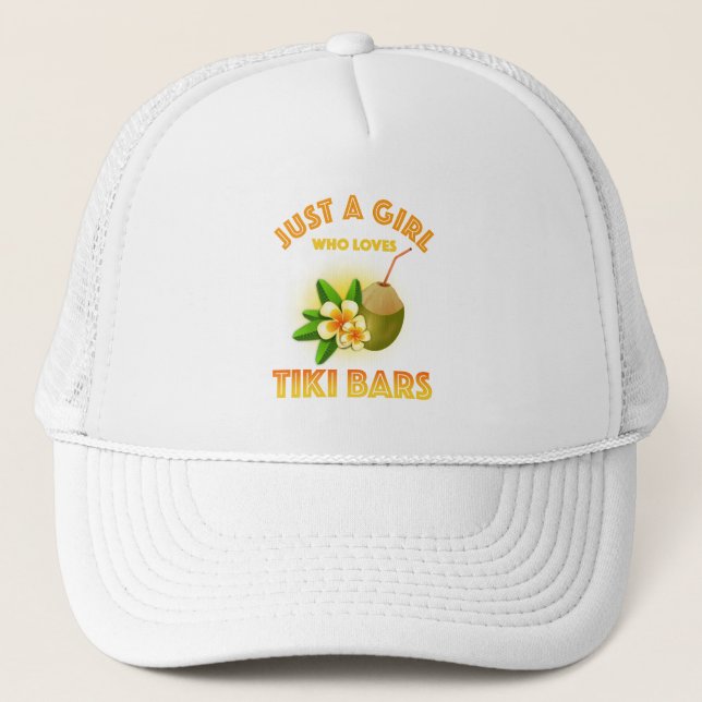 Gorra De Camionero Sólo un Chica que ama los bares de Tiki (Anverso)