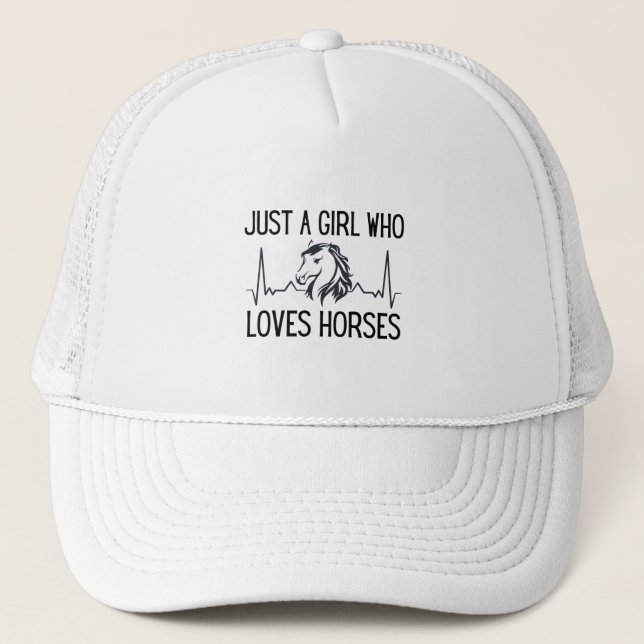 Gorra De Camionero Sólo un Chica que ama los caballos (Anverso)