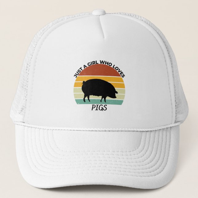 Gorra De Camionero Sólo un Chica que ama los cerdos (Anverso)