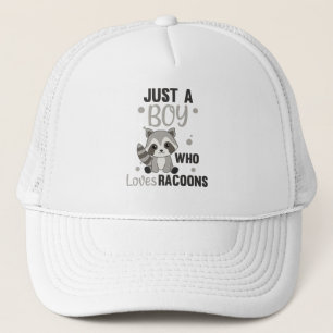Gorra De Camionero Solo un chico que ama a Racoons Kawaii Raccoon