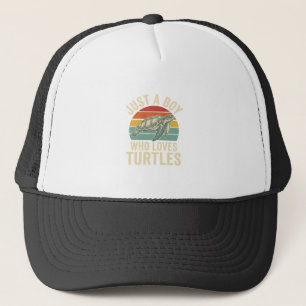 Gorra De Camionero Solo un chico que ama las tortugas Camiseta vintag