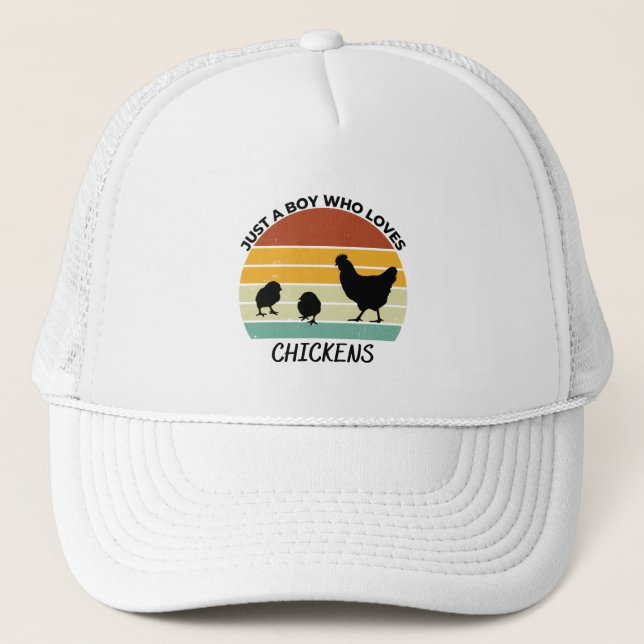 Gorra De Camionero Solo un chico que ama los pollos (Anverso)
