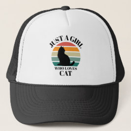 Gorra De Camionero Solo Una Chica Que Ama Gato Atardecer Retro
