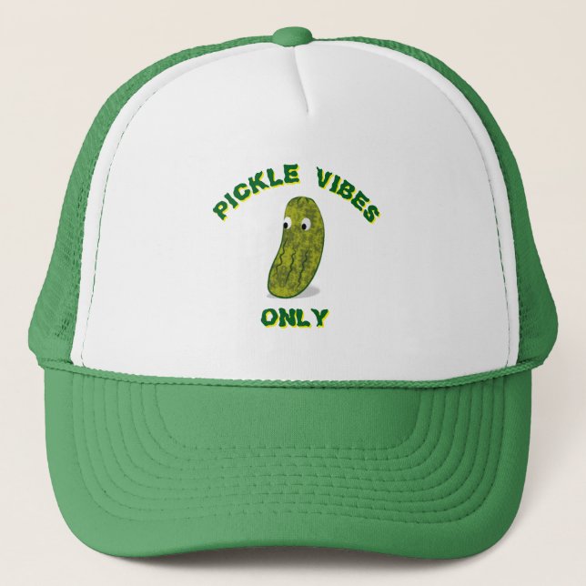 Gorra De Camionero Sólo Vibraciones de Pepinillo (Anverso)