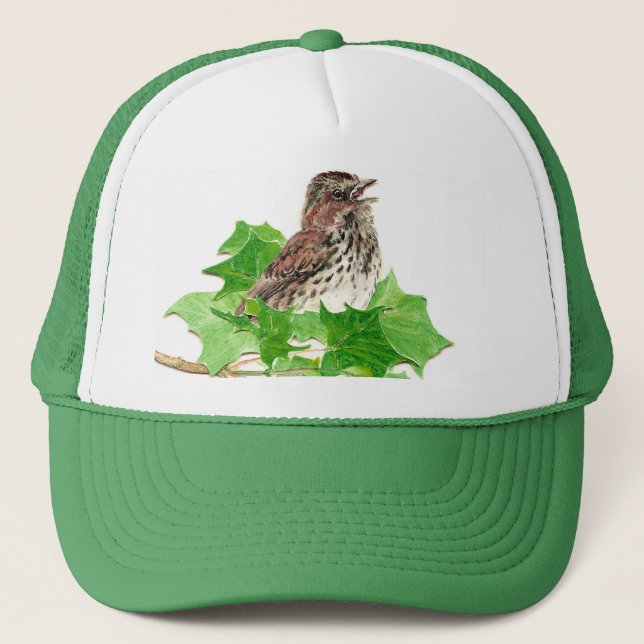 Gorra De Camionero Song Sparrow, Cute Bird, Birder, Naturaleza (Anverso)