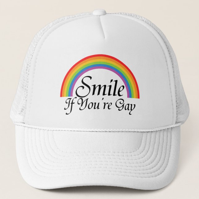 Gorra De Camionero Sonríe si eres un orgullo gay arcoiris (Anverso)