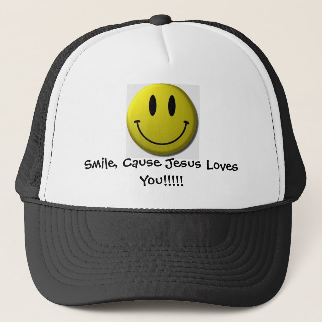 Gorra De Camionero ¡Sonrisa, amores de Jesús de la causa usted!!!!! (Anverso)