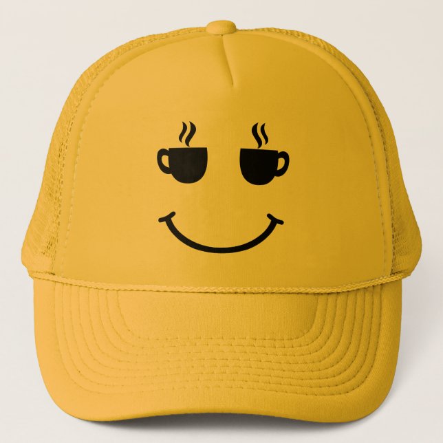 Gorra De Camionero Sonrisa en la copa de café (Anverso)