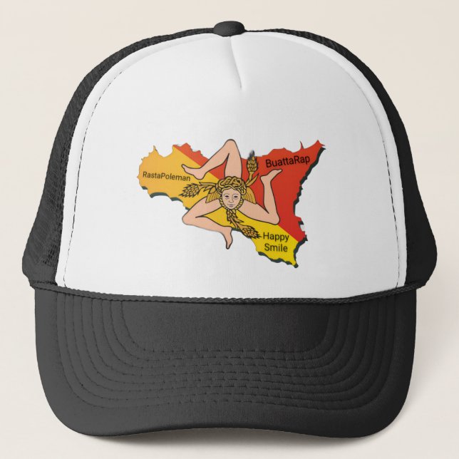 Gorra De Camionero Sonrisa Feliz Sicilia (Anverso)