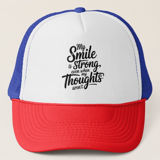 Gorra De Camionero Sonrisa fuerte, lucha silenciosa (Anverso)