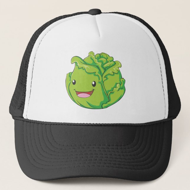 Gorra De Camionero Sonrisa vegetal de la col feliz (Anverso)