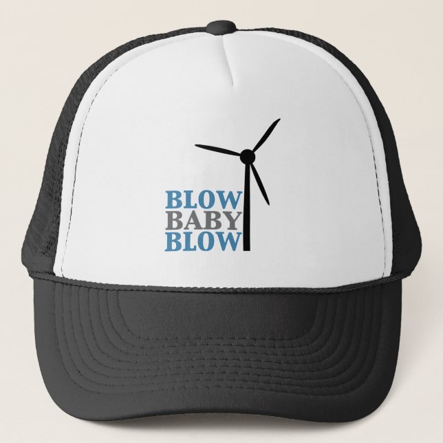 Gorra De Camionero soplo del bebé del soplo (energía eólica) (Anverso)