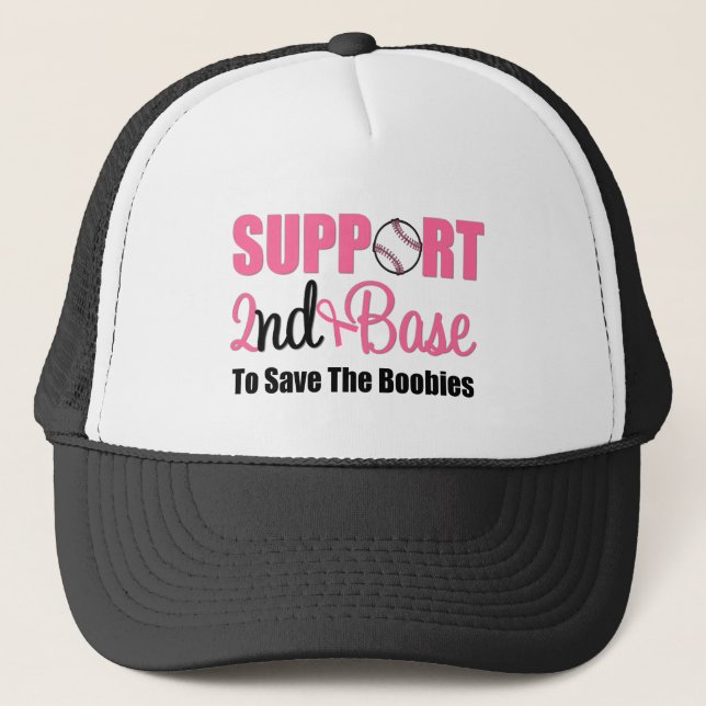 Gorra De Camionero Soporte para el cáncer de mama 2ª base (Anverso)