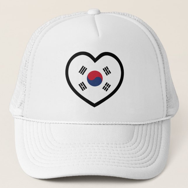 Gorra De Camionero South Korea Flag Heart (Anverso)